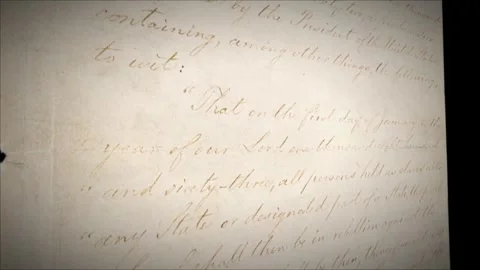 Emancipation Proclamation Historical Old Paper Handwritten Document 3 Stock Footage 339289085