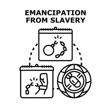 Emancipation from slavery concept vector icon illustrating liberation Stock Illustration