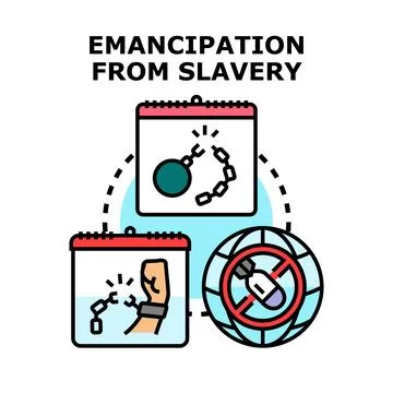 Emancipation from slavery concept vector icon illustrating liberation Stock Illustration