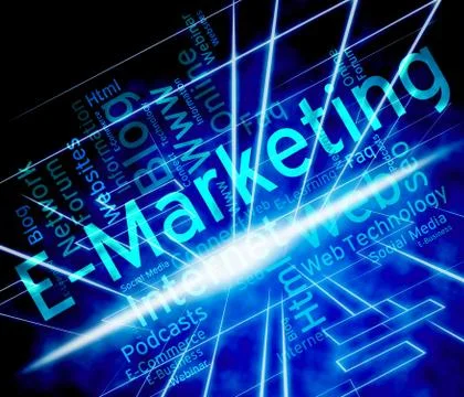 Emarketing Word Shows World Wide Web And Internet Stock Illustration