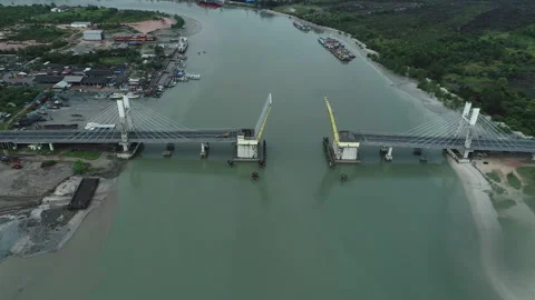 Emas bridge in Bangka Belitung Stock Footage 147106916