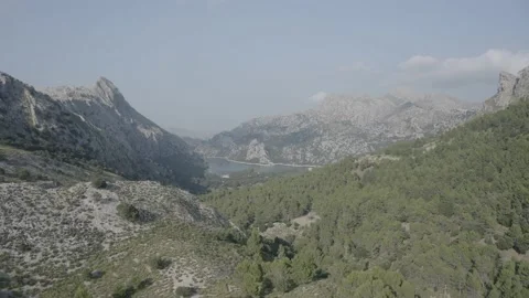 Embalse de Gorg Blau  Nice lake in Tramuntana mountain of Mallorca. Stock Footage 142877102