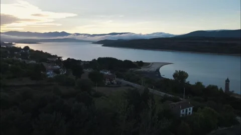 Embalse del Ebro. Spain. Sunset. Sunrise. River. Stock Footage 244733973