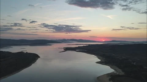 Embalse del Ebro. Spain. Sunset. River. Video stock 244734280