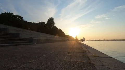 Embankment of the Dnieper Stock Footage 114805299