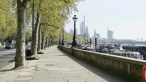 Embankment during lockdown Stock Photos