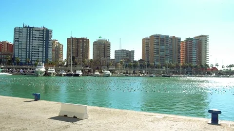 Embankment in Malaga, Spain Stock Footage 73719366
