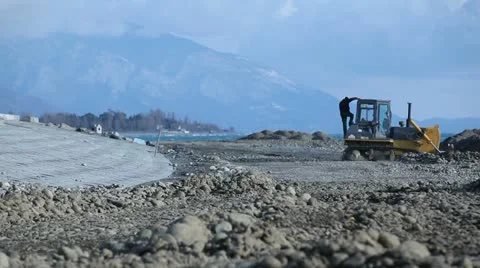 Embankment in Sochi. construction of Olympic objects 2 Stock Footage 22022700