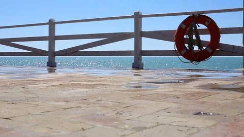 Embankment in spring Stock Footage