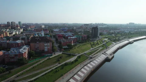 Embankment at sunset Stock Footage 217587483