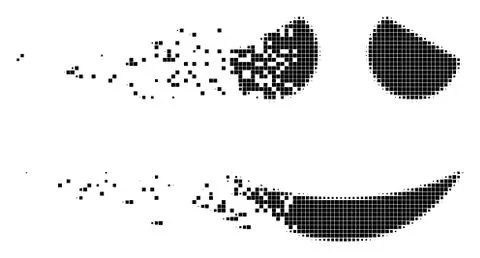 Embarassed Smile Dust Pixel Icon Illustrazione stock