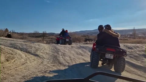 Embark on a breathtaking journey through Cappadocia with this POV quad ride. Stock Footage 262888872