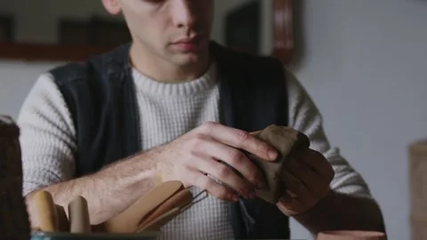 Embark on a captivating journey into the world of a skilled Latino artisan Stock Footage 259695903