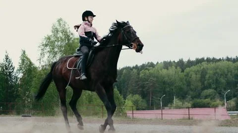 Embark on a dynamic and exhilarating equestrian ride set in a stunning natural Stock Photos