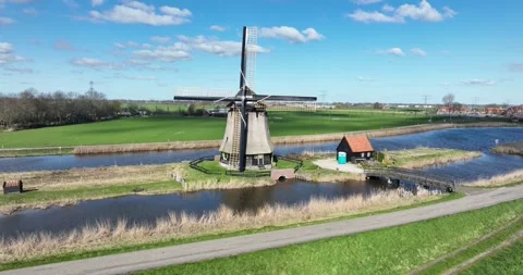 Embark on a visual journey through the Dutch countryside, where a majestic Stock Footage 242010086