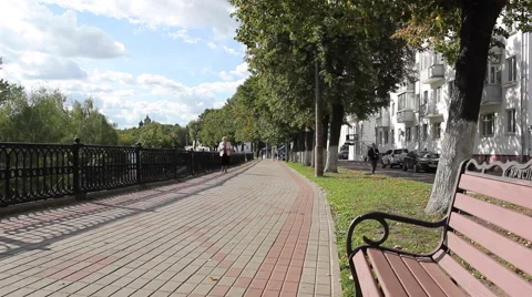 Embarkment in Yaroslavl Stock Footage 44475437