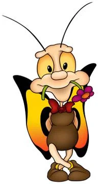 Embarrassed Butterfly Stock Illustration