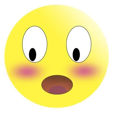 Embarrassed emoticon with flushed red cheeks Stock Illustration