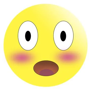 Embarrassed emoticon with flushed red cheeks Stock Illustration
