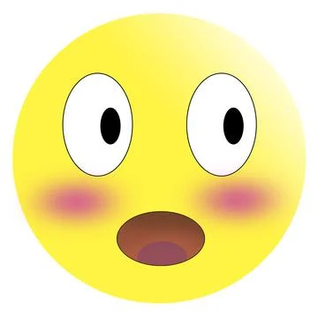 Embarrassed emoticon with flushed red cheeks Stock Illustration