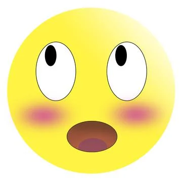 Embarrassed emoticon with flushed red cheeks Stock Illustration