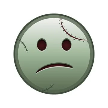 Embarrassed face Large size of zombie halloween emoji Stock Illustration