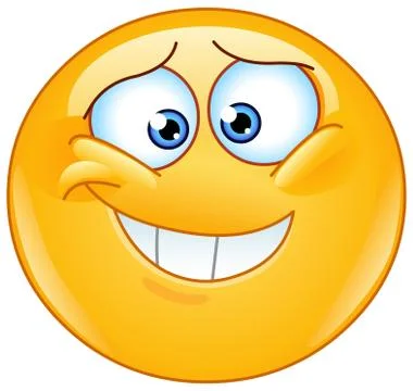 Embarrassed insecure emoticon 库存插图