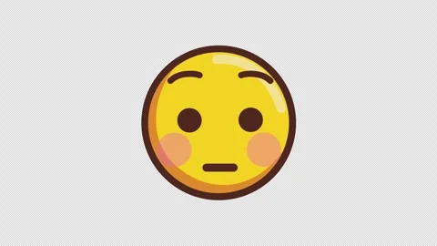 Embarressed Emoji  Animation 4K Loop Transparant Stock Footage 317590402