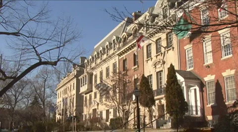 Embassies in Washington, DC Stock Footage 1010646