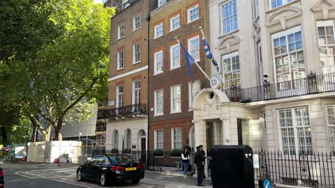 Embassy of Greece at 51 Upper Brook Street - London England Stock Footage 230536386