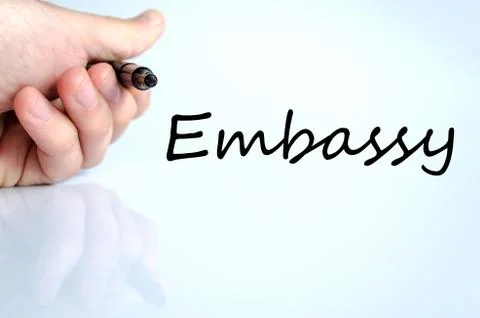 Embassy text concept Stock Photos