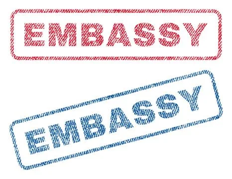 Embassy Text Textile Seal Stamp Watermarks Stock-Illustration