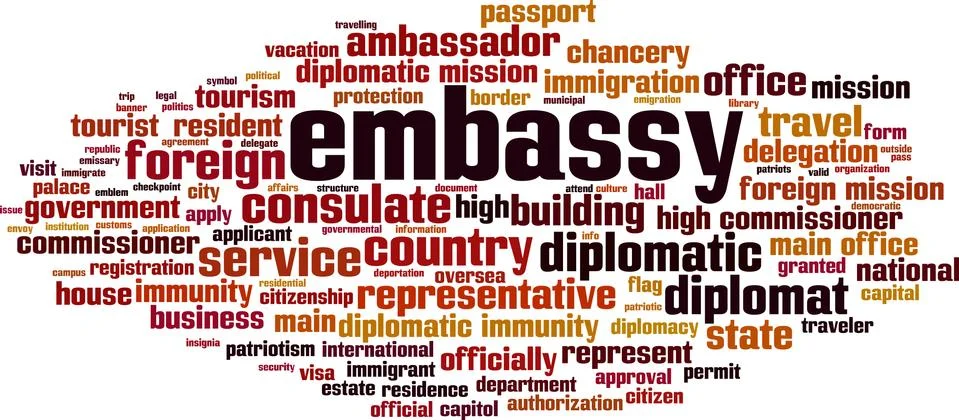 Embassy word cloud Stock Illustration