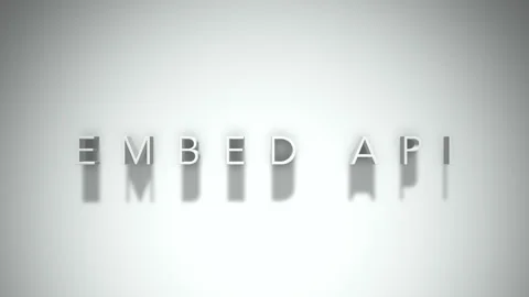 Embed api 3D title animation with shadows on a white background Stock Footage 297274505