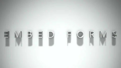 Embed forms 3D title animation with shadows on a white background Stock Footage 297274512