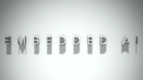 Embedded AI 3D title animation with shadows on a white background Stock Footage 296619490