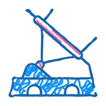 Embedded barcode scanner icon doodle illustration Stock Illustration