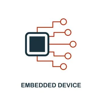 Embedded Device icon in two color design. Red and black style elements from Illustrazione stock