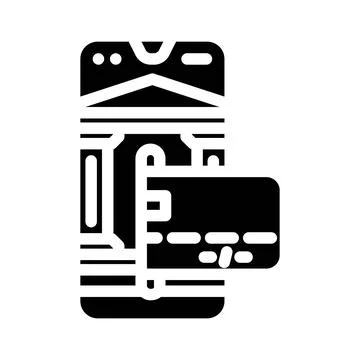 Embedded finance solutions fintech glyph icon vector illustration Stock Illustration