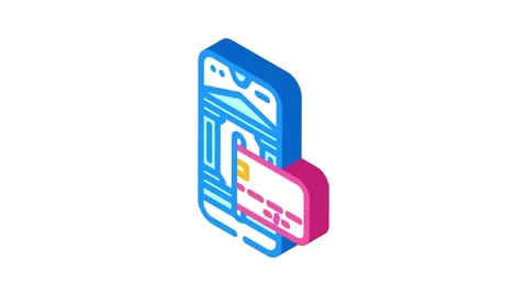 Embedded finance solutions fintech isometric icon animation Stock Footage 327275774