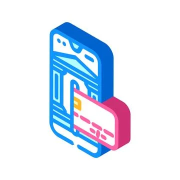 Embedded finance solutions fintech isometric icon vector illustration 스톡 일러스트