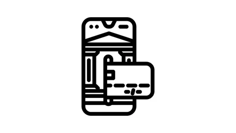 Embedded finance solutions fintech line icon animation Stock Footage 326748452