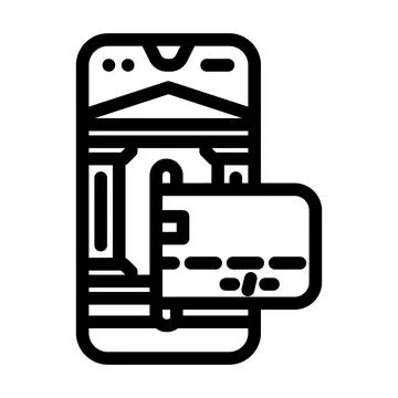 Embedded finance solutions fintech line icon vector illustration Stock Illustration