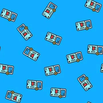 Embedded finance solutions fintech vector seamless pattern Stock Illustration