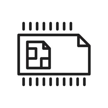 Embedded SIM Card Icon Ideal for Mobile Technology and Connectivity イラスト素材