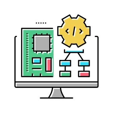 Embedded software color icon vector illustration 스톡 일러스트