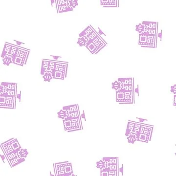 Embedded software glyph seamless pattern Illustrazione stock