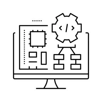 Embedded software line icon vector illustration Stock Illustration