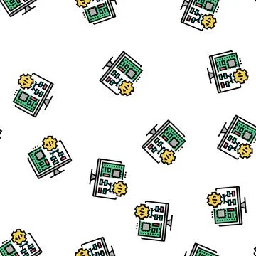 Embedded software vector seamless pattern 스톡 일러스트