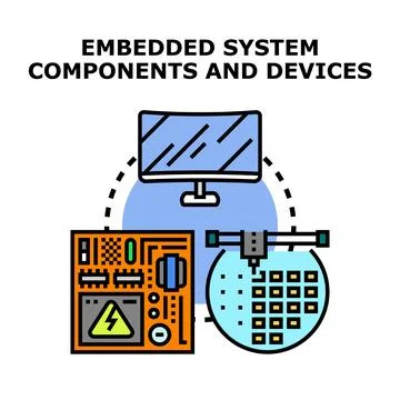 Embedded system components and devices interconnecting technology イラスト素材